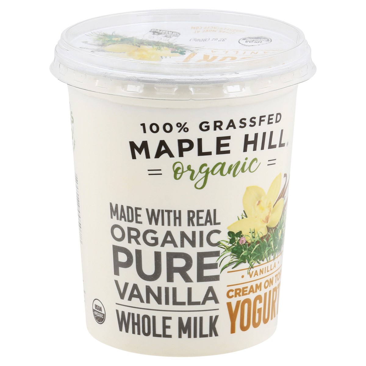 slide 6 of 10, Maple Hill Organic Whole Milk Organic Cream on Top Pure Vanilla Yogurt 32 oz, 32 oz