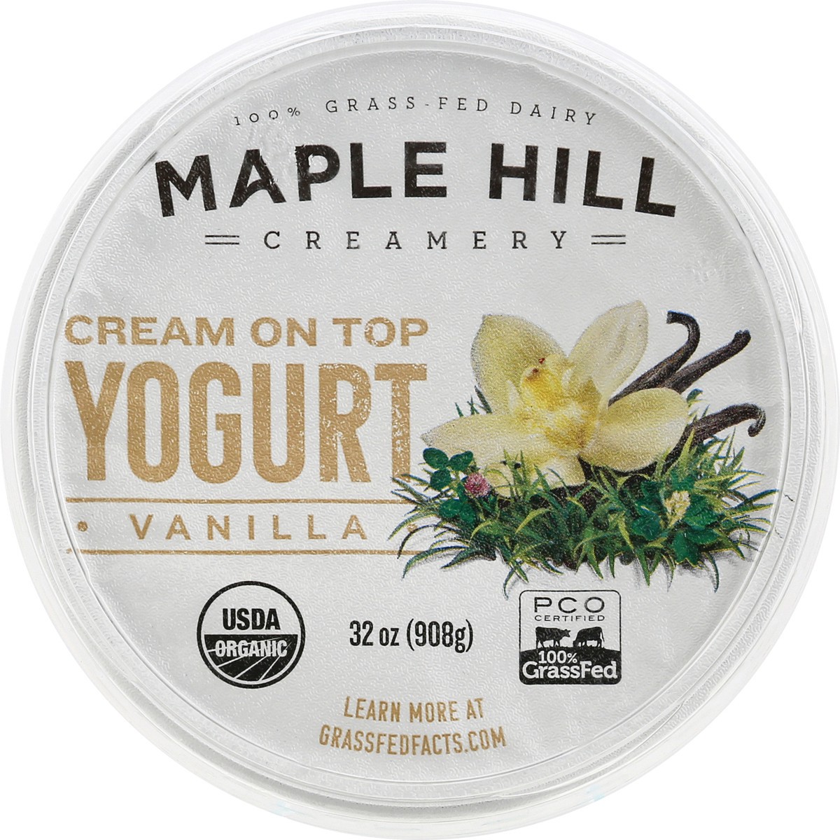 slide 5 of 10, Maple Hill Organic Whole Milk Organic Cream on Top Pure Vanilla Yogurt 32 oz, 32 oz