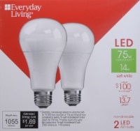 slide 1 of 1, Everyday Living Led A19 14W, 2 ct