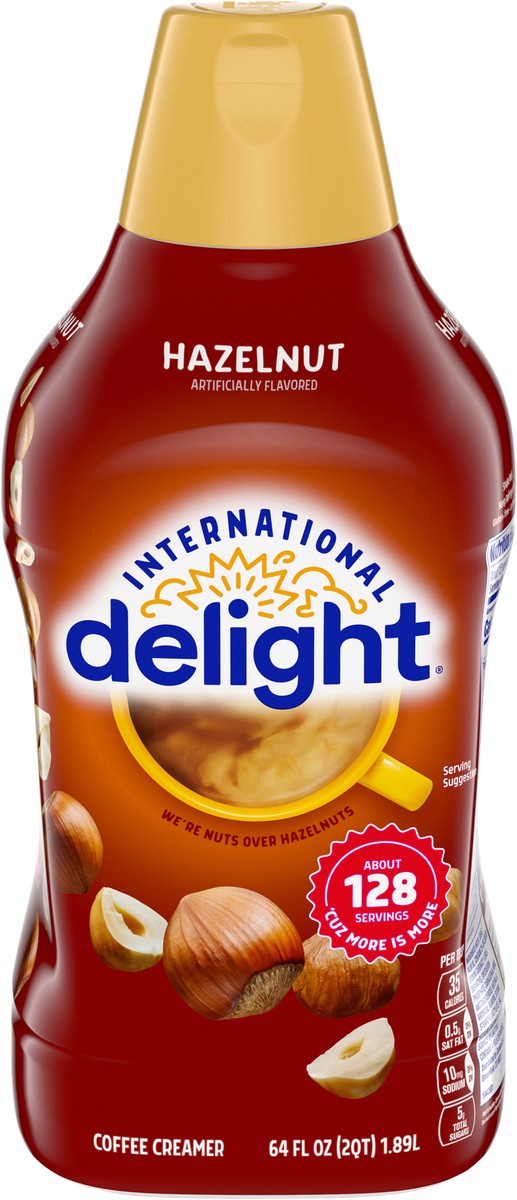 slide 2 of 12, International Delight Coffee Creamer, Hazelnut, Refrigerated Flavored Creamer, 64 FL OZ Bottle, 64 fl oz