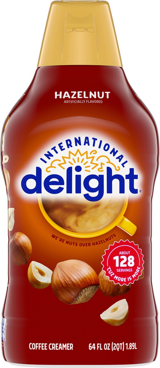 slide 9 of 12, International Delight Coffee Creamer, Hazelnut, Refrigerated Flavored Creamer, 64 FL OZ Bottle, 64 fl oz