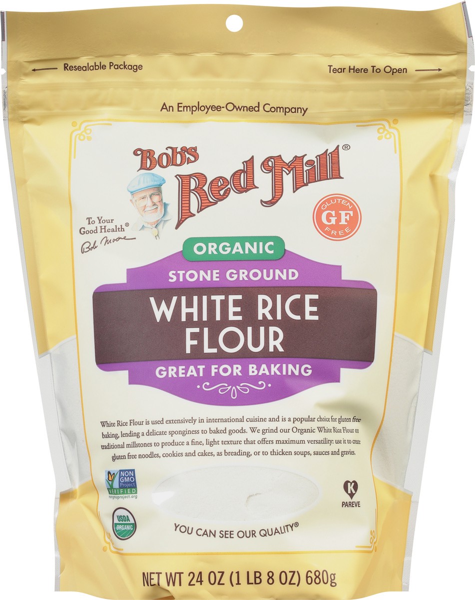 slide 7 of 9, Bob's Red Mill Organic White Rice Flour, 24 oz