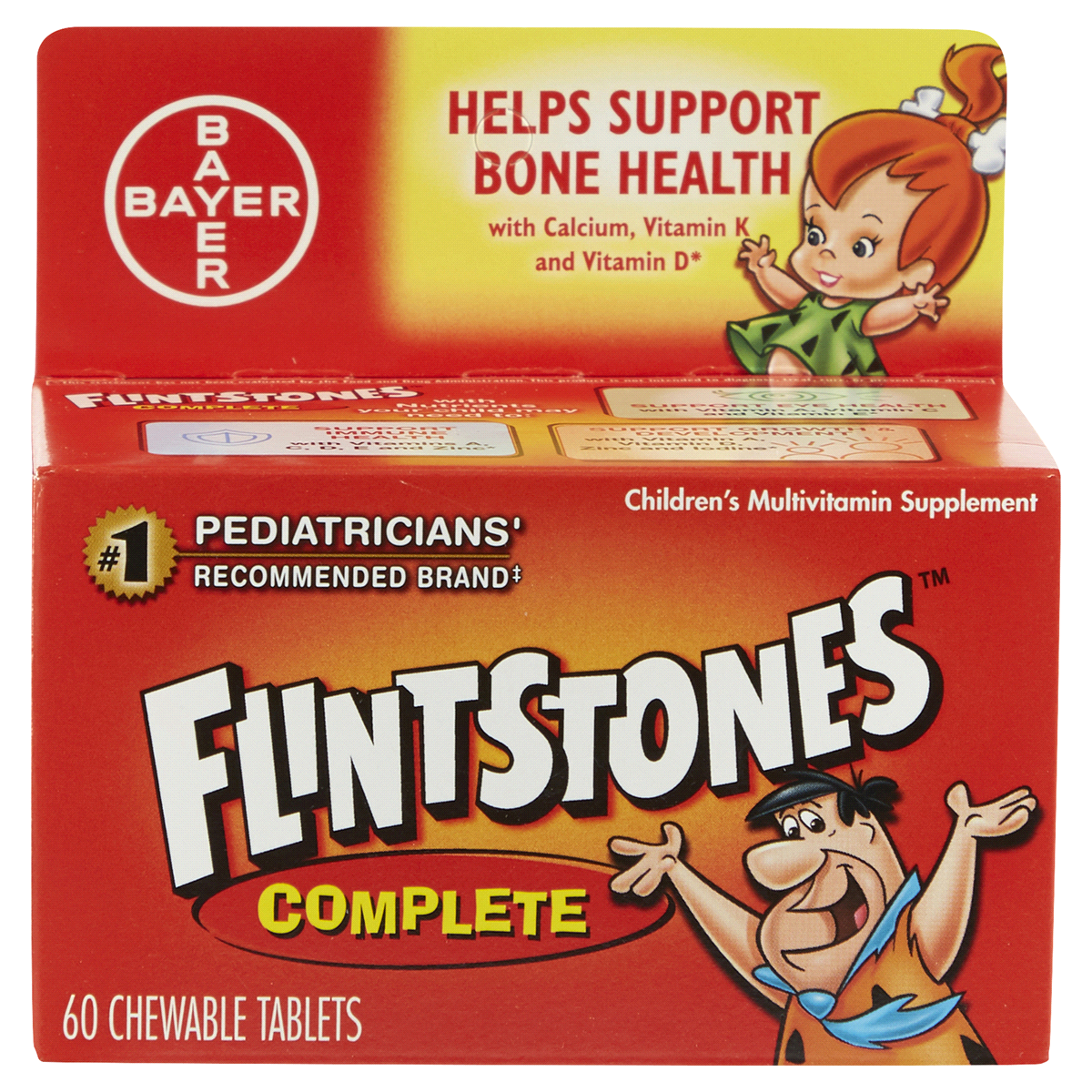 slide 1 of 1, Flintstones Complete Children's Multivitamin Dietary Supplement Chewable Tablets, 60 ct
