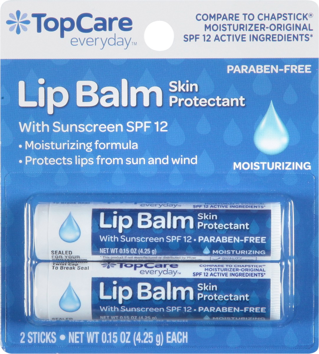 slide 8 of 9, TopCare Everyday Skin Protectant Lip Balm with Sunscreen SPF 12 2 - 0.15 oz Sticks, 2 ct