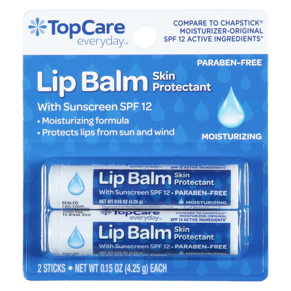 slide 1 of 9, TopCare Everyday Skin Protectant Lip Balm with Sunscreen SPF 12 2 - 0.15 oz Sticks, 2 ct