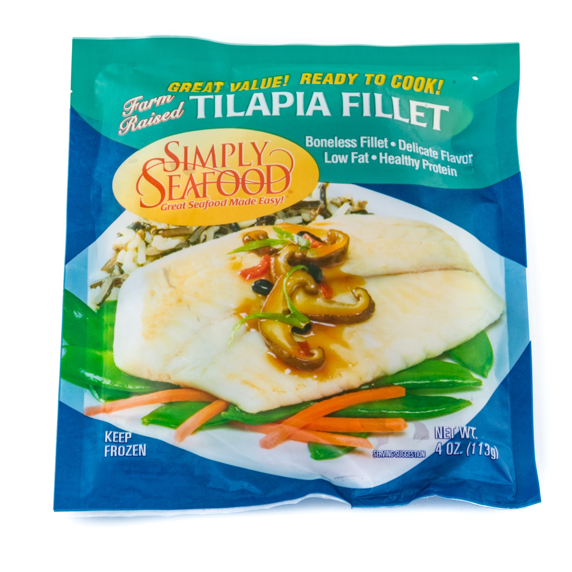 slide 1 of 1, Simply Seafood Tilapia Fillet, 4 oz