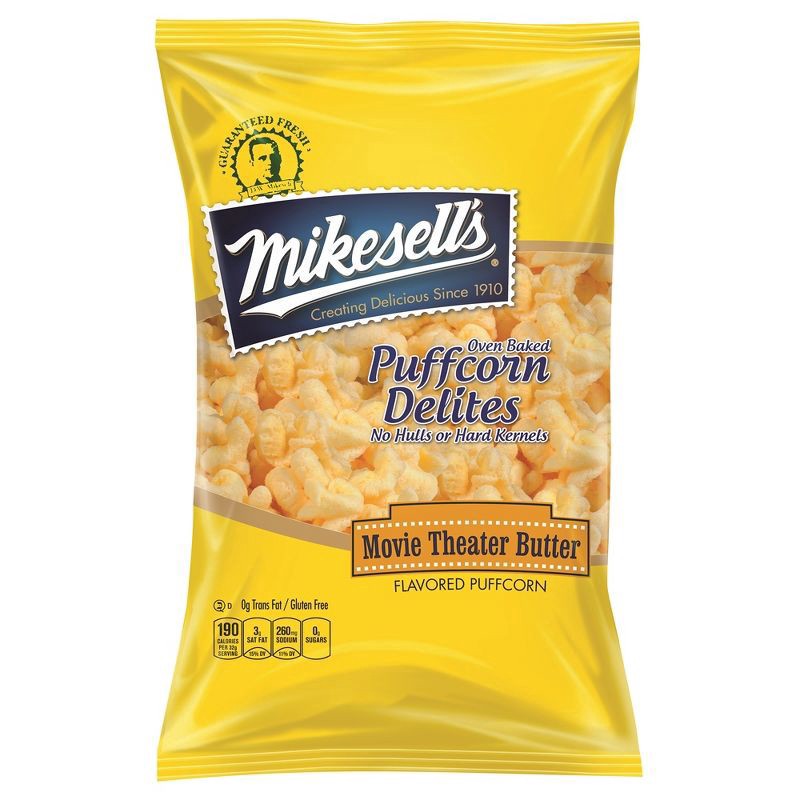 slide 1 of 1, Mikesell's Movie Theater Butter Flavored Puffcorn 5.5 oz, 6 oz