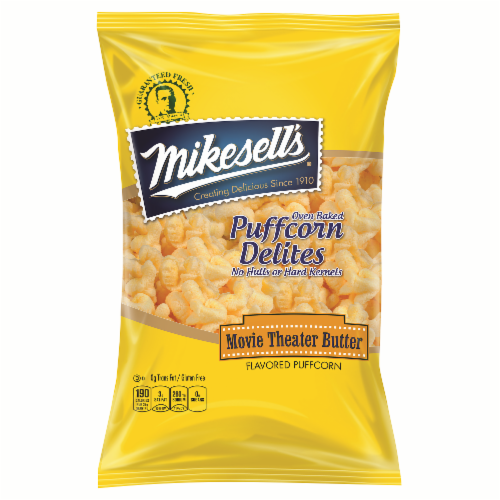slide 1 of 1, Mikesell's Oven Baked Puffcorn Delites, 6 oz