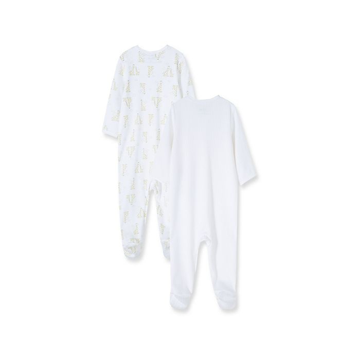 slide 2 of 4, Little Me Newobrn Giraffe Footies - White, 2 ct