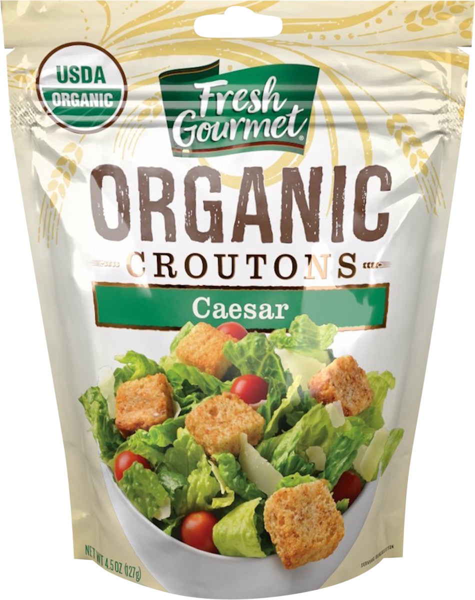 slide 3 of 3, Fresh Gourmet Organic Caesar Croutons, 4.5 oz