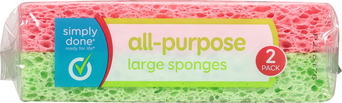 slide 5 of 13, Simply Done All Purpose Large Sponges, 2 ct