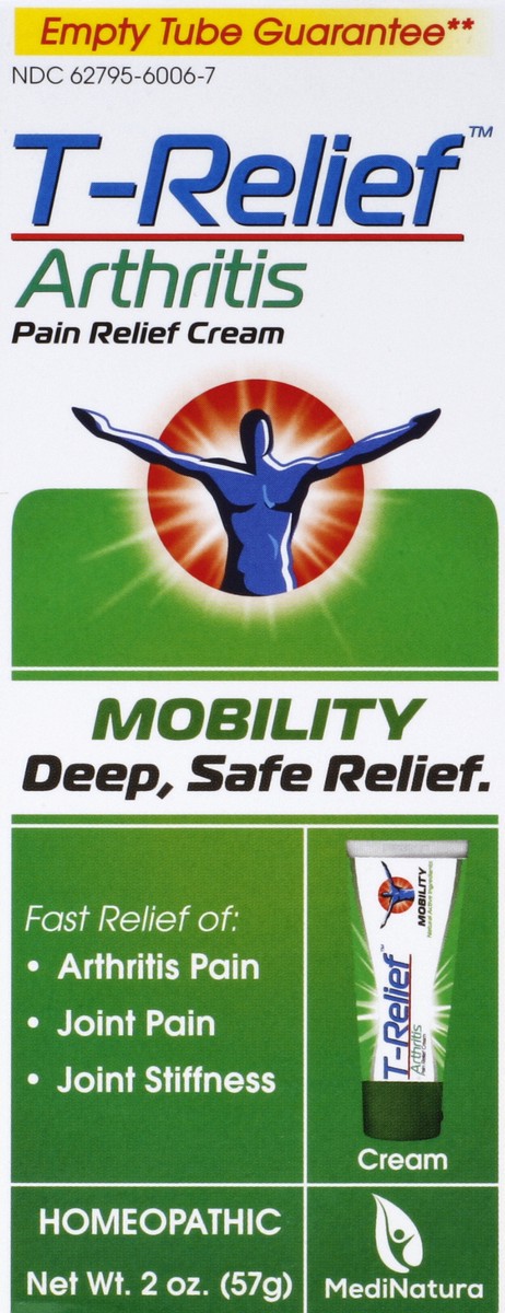 slide 1 of 5, T-Relief Pain Relief Cream 2 oz, 1 ct