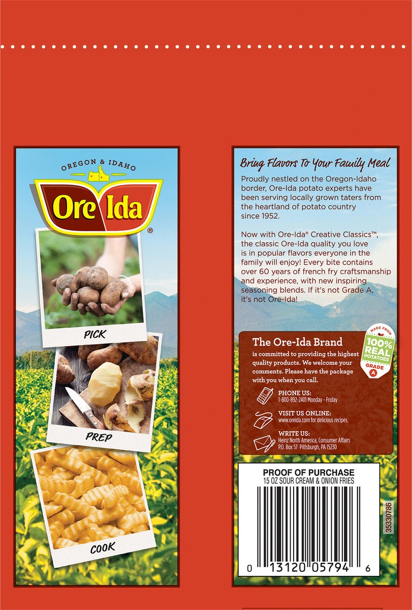 slide 8 of 9, Ore-Ida(r) Creative Classics(tm) Sour Cream & Onion Potato Crinkles 15 oz. Bag, 15 oz