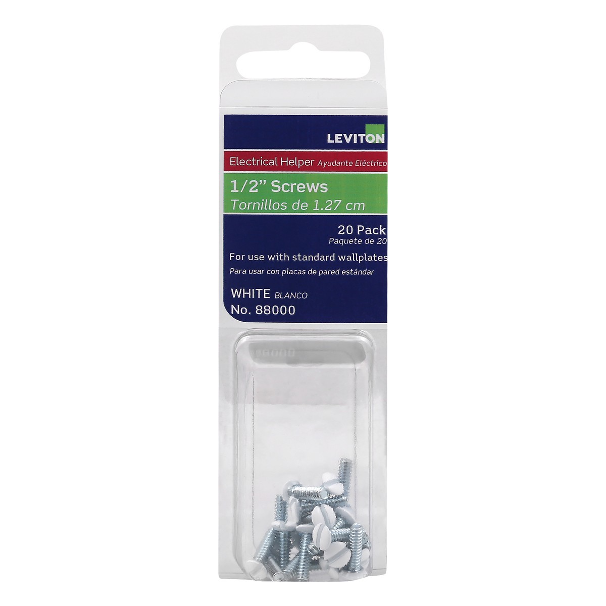 slide 8 of 11, Leviton White 1/2 Inch Screws 20 ea, 20 ct