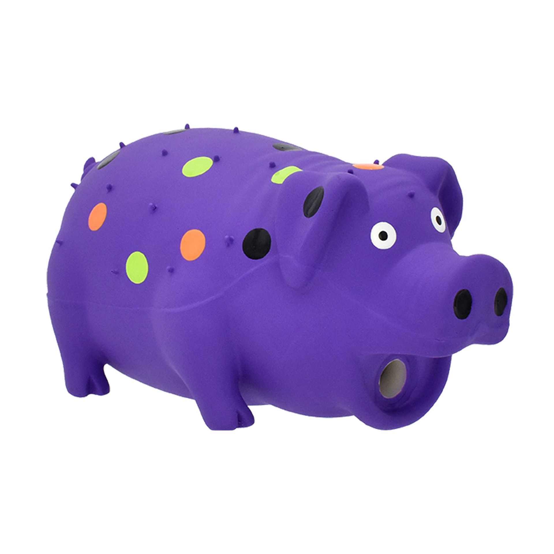 slide 1 of 1, Multipet® Halloween Purple Globlet Grunting Pig With Polka Dots 8", 8 in