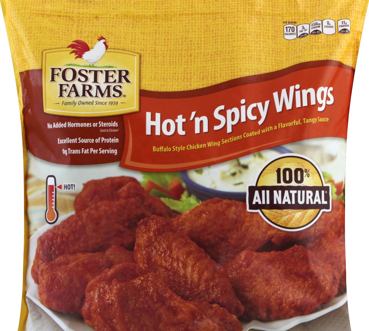 slide 6 of 6, Foster Farms Hot n' Spicy Wings 80 oz, 80 oz