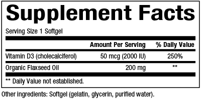 slide 2 of 2, Natural Factors Vitamin D3 50 Mcg 2000 Iu, 120 sg