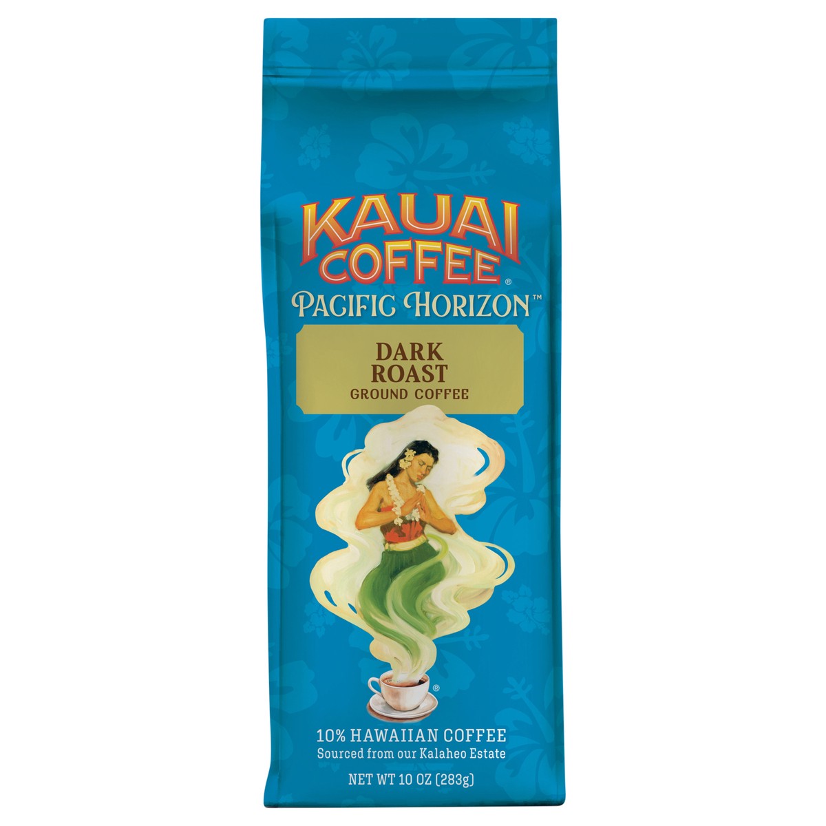slide 1 of 9, Kauai Coffee Pacific Horizon Dark Roast Ground Coffee 10 oz. Bag, 10 oz