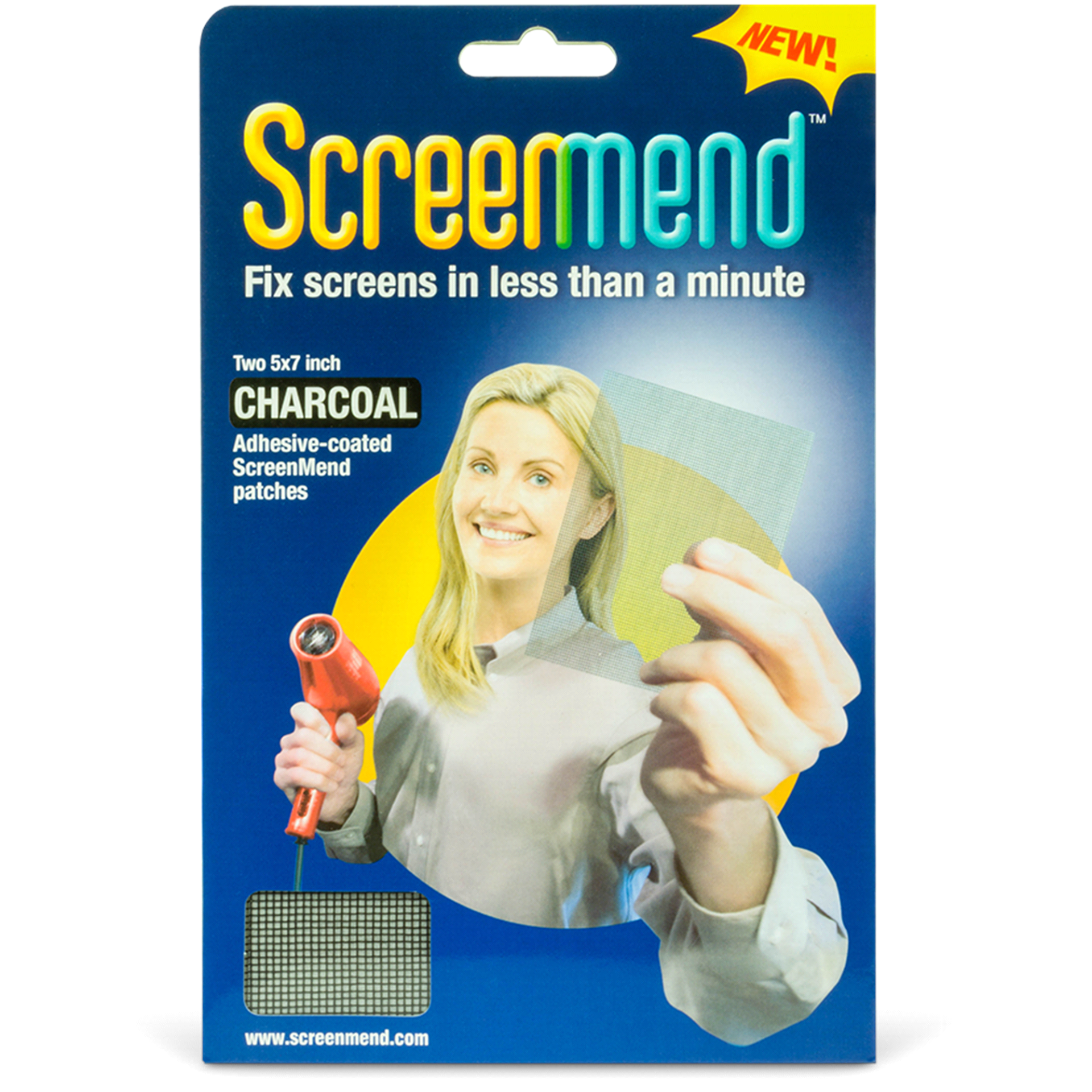 slide 1 of 1, ScreenMend Window Screen Repair Patch Charcoal, 2 ct; 5 in x 7 in