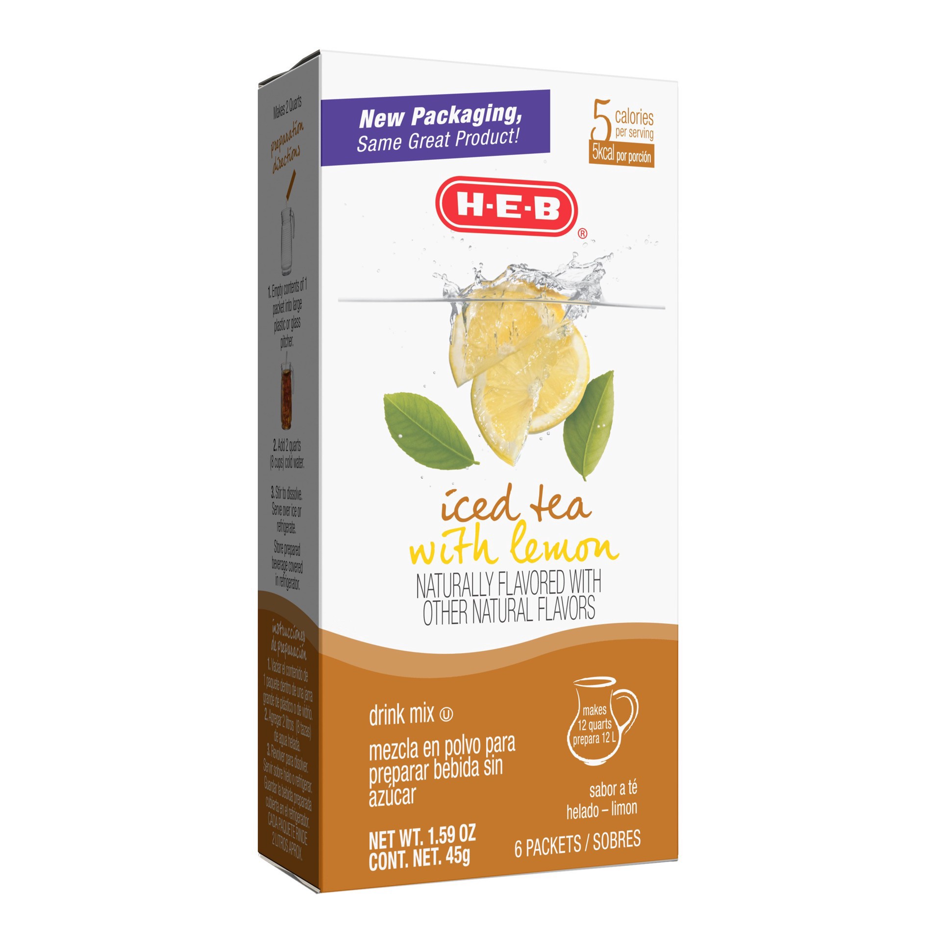 slide 1 of 1, H-E-B Lemon Iced Tea Drink Mix - 6 ct, 6 ct