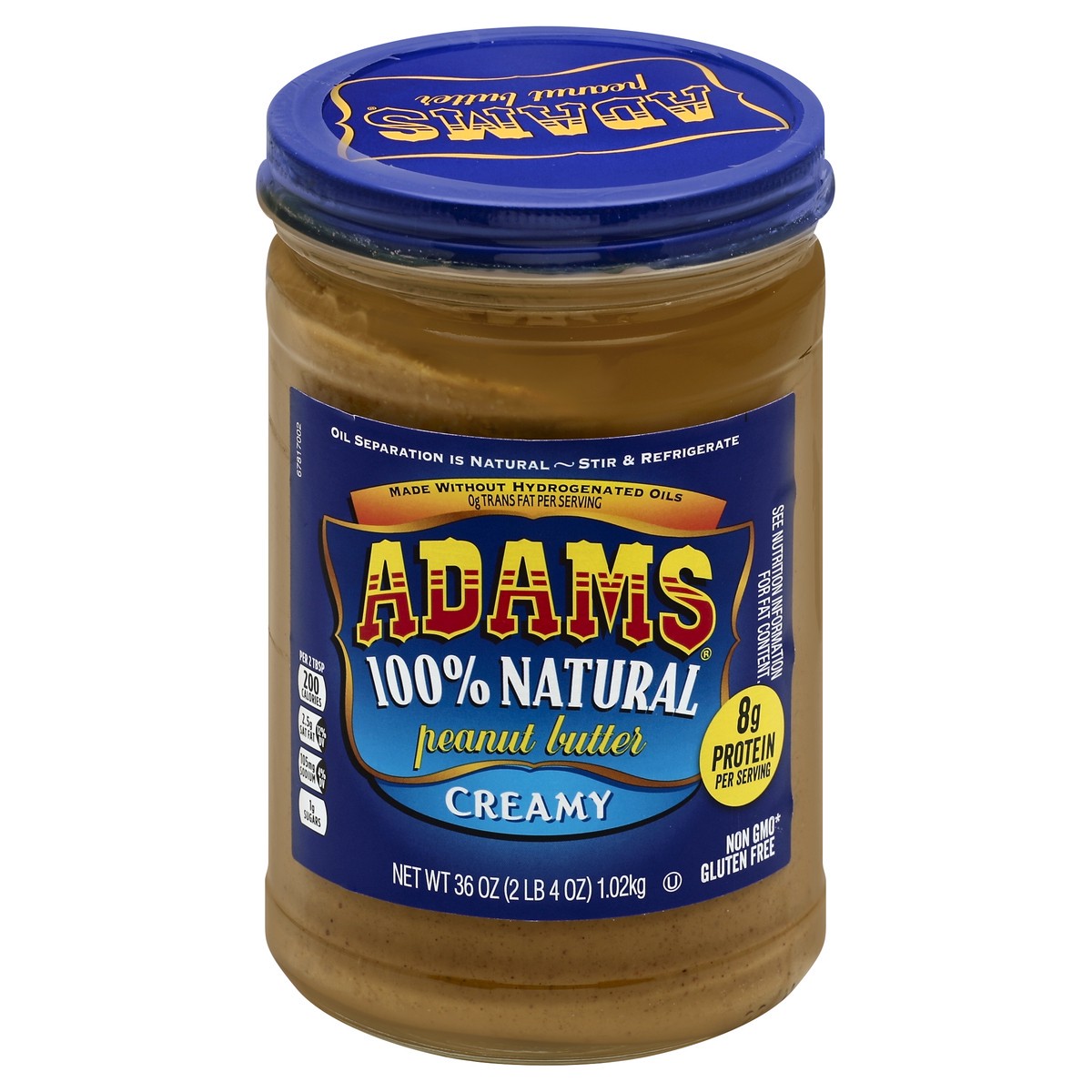 slide 3 of 7, Adams Natural Creamy Peanut Butter, 36-Ounce, 36 oz