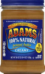 Adams Natural Creamy Peanut Butter, 36 oz. Jar