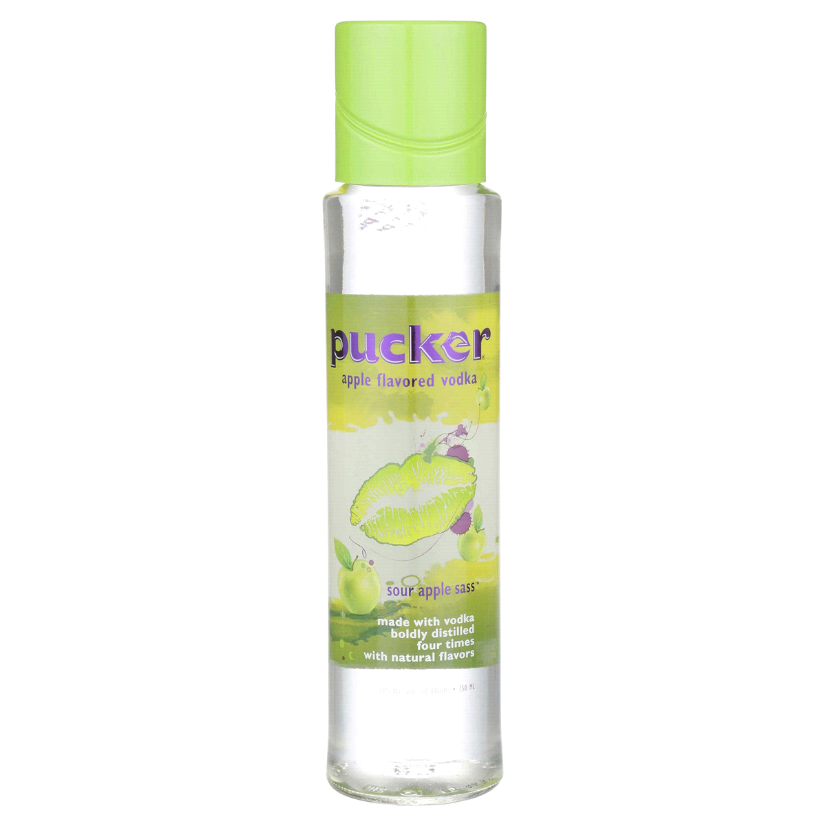 slide 1 of 2, Pucker Sour Apple Sass Flavored Vodka, 750 ml