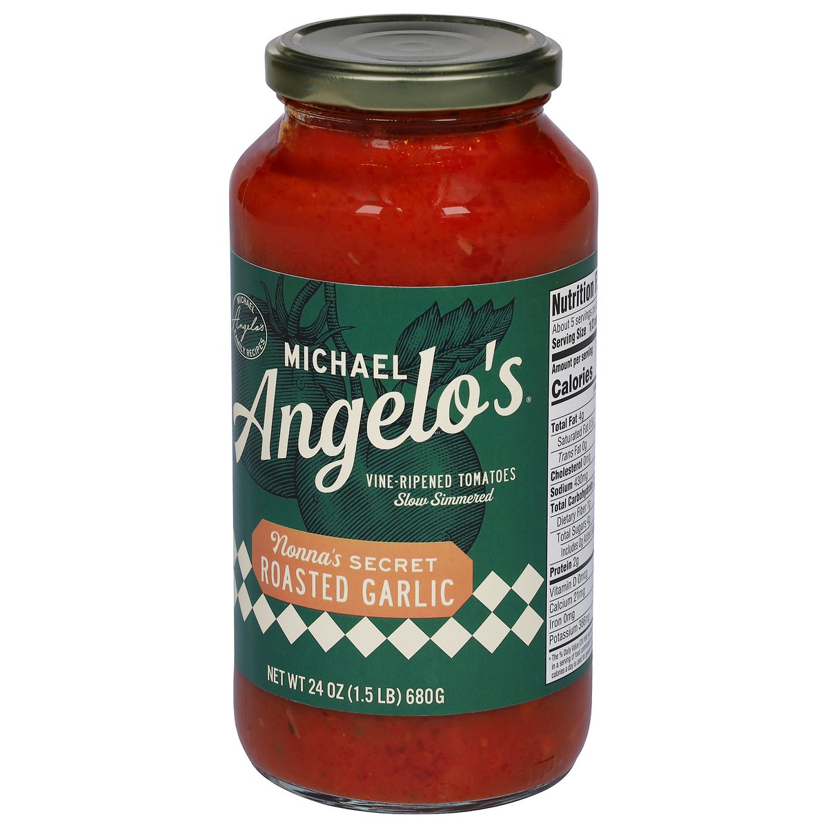 slide 3 of 14, Michael Angelo's Slow Simmered Vine-Ripened Tomatoes Roasted Garlic Sauce 24 oz, 24 oz