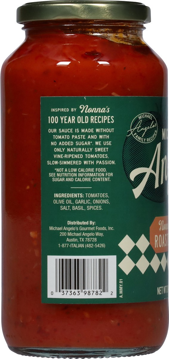 slide 11 of 14, Michael Angelo's Slow Simmered Vine-Ripened Tomatoes Roasted Garlic Sauce 24 oz, 24 oz