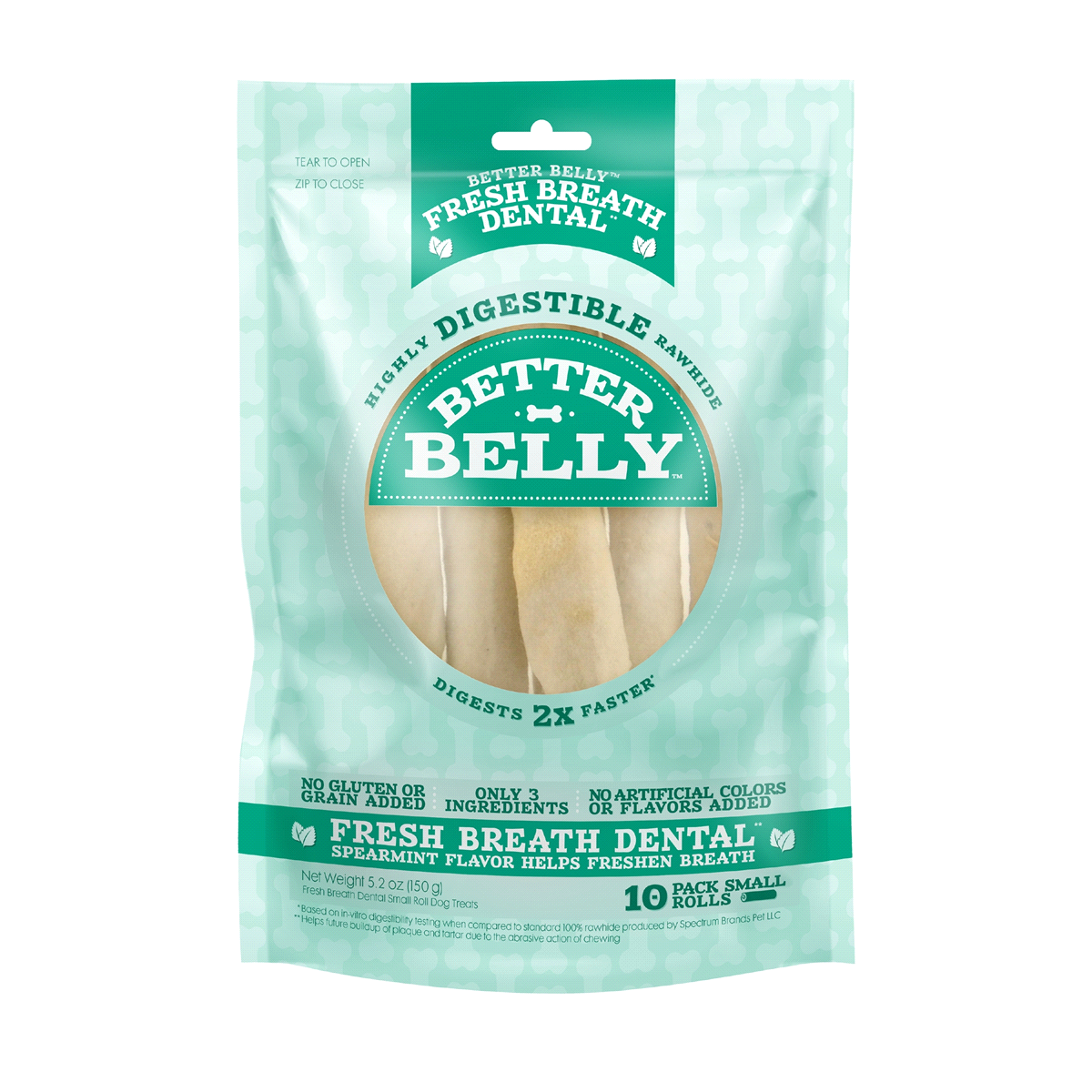 slide 1 of 1, Better Belly Fresh Breath Small Roll Chews for Dogs, 5.2 oz