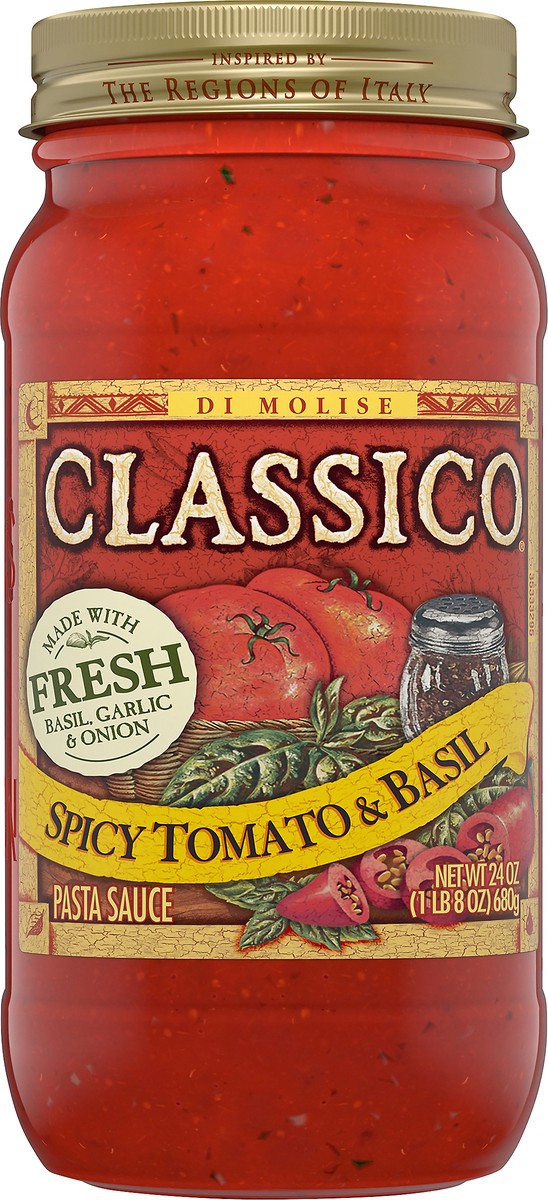 slide 8 of 9, Classico Spicy Tomato & Basil Pasta Sauce, 24 oz Jar, 24 oz