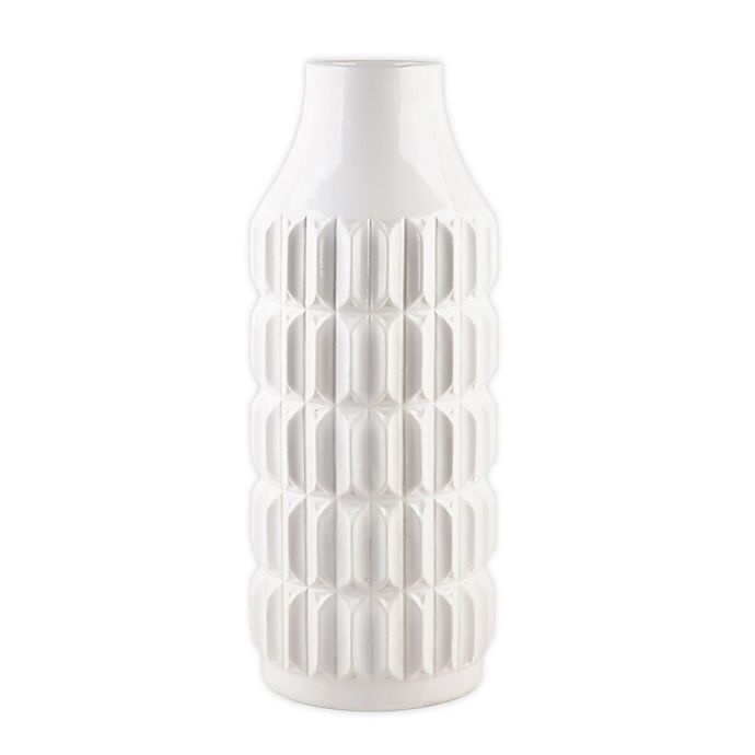 slide 1 of 1, Home Essentials Modern Texture Vase - Matte White, 16 in