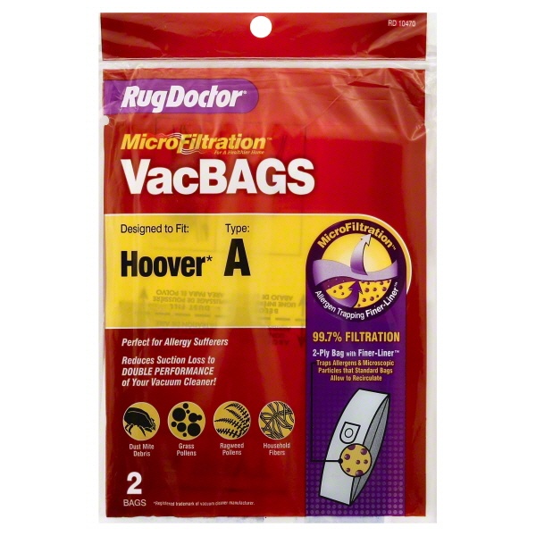 slide 1 of 1, Rug Doctor Hoover A Type Vacuum Bags, 2 ct