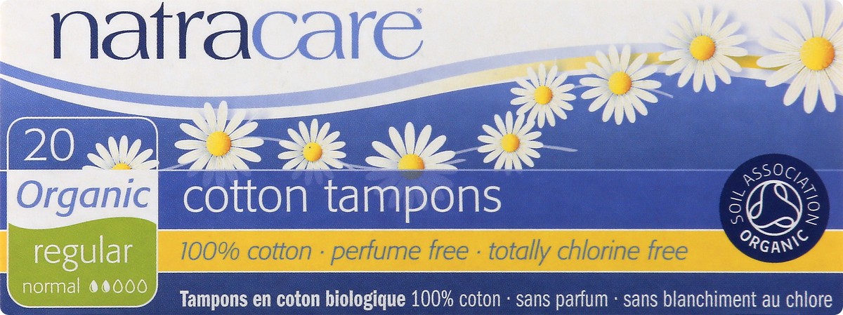 slide 1 of 9, Natracare Organic Cotton Regular Tampons, 20 ct