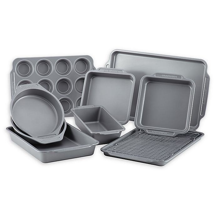 slide 1 of 8, Farberware Nonstick Bakeware Set - Grey, 10 ct