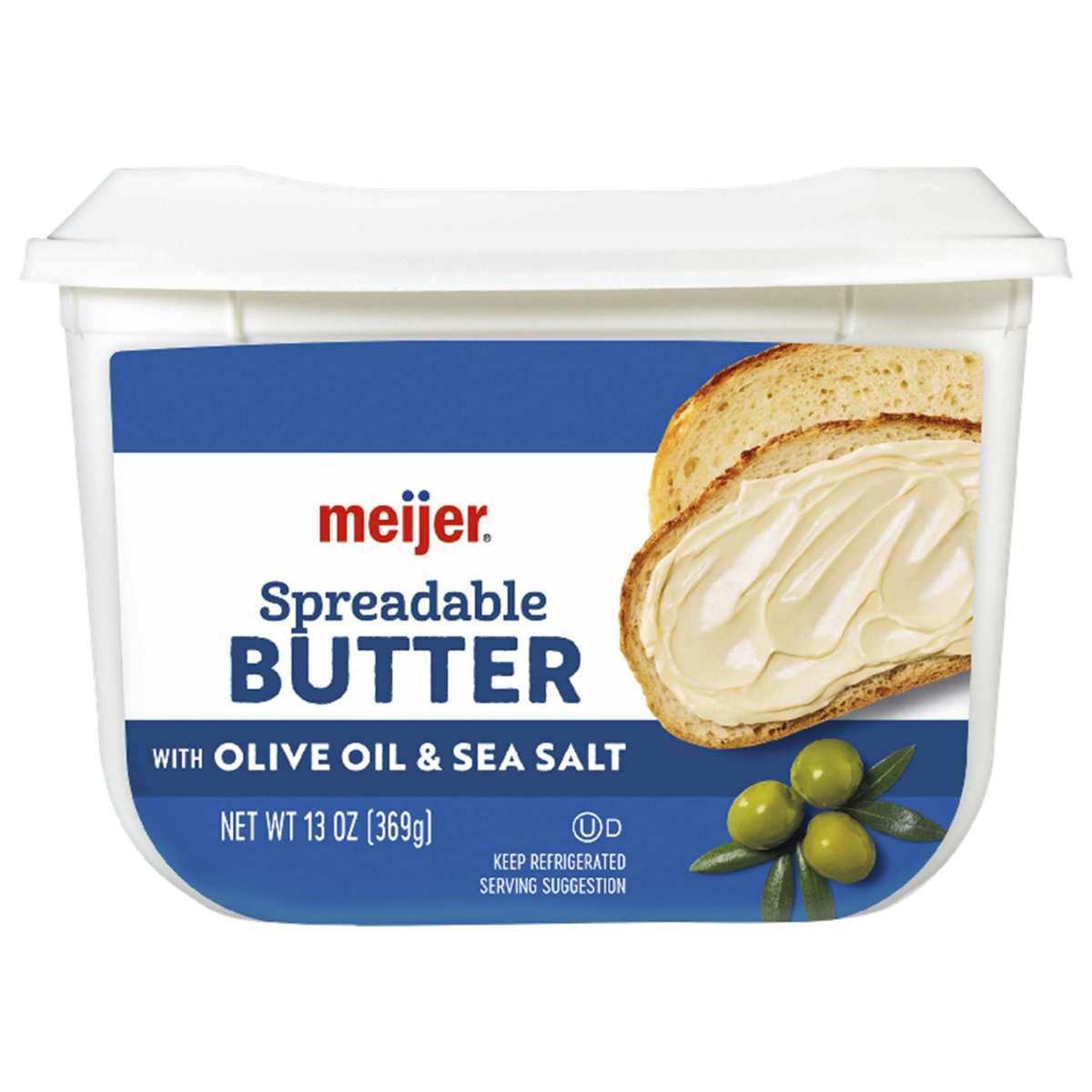 slide 1 of 1, Meijer Spreadable Butter with Olive Oil, 13 oz, 13 oz