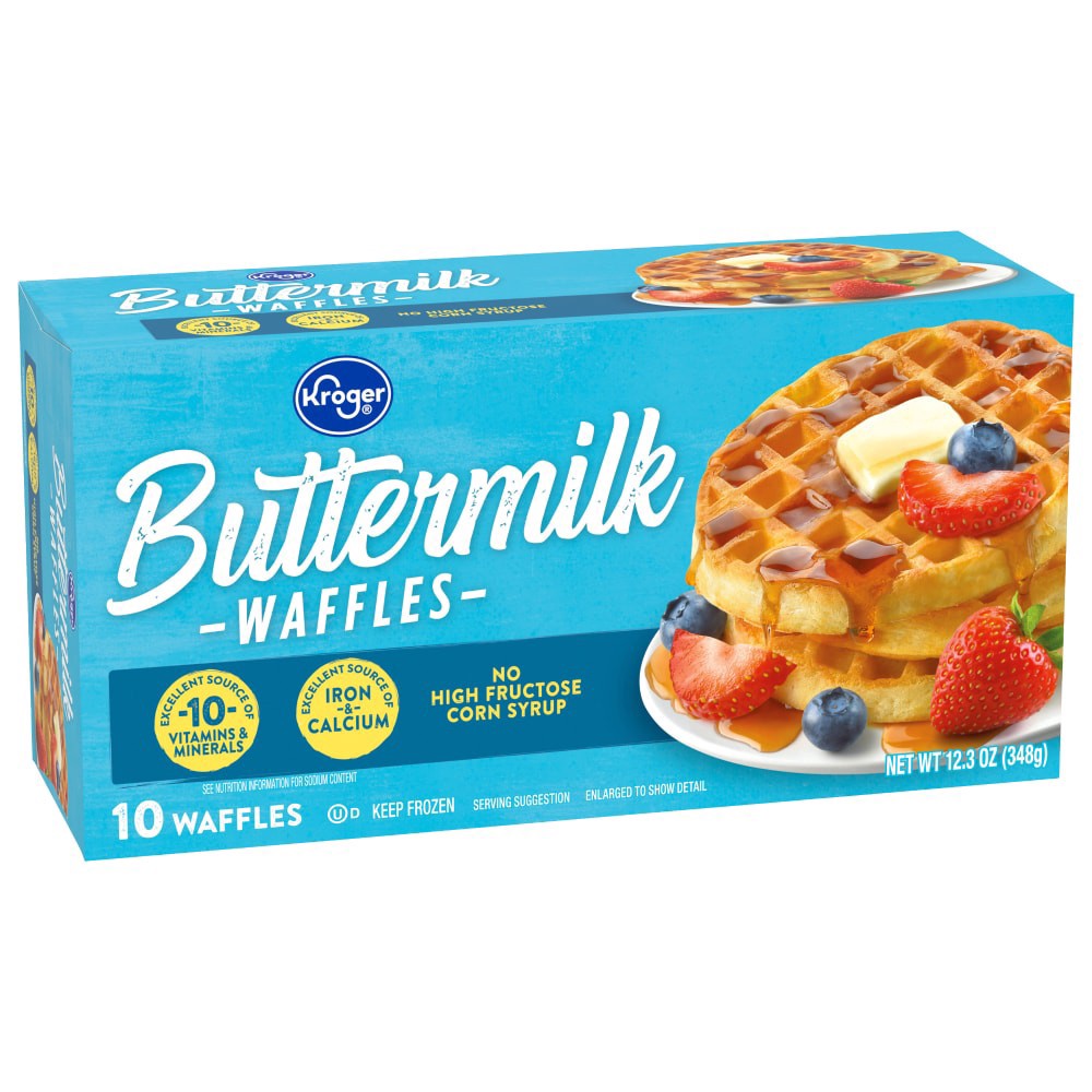 slide 3 of 3, Kroger Buttermilk Waffles, 10 ct; 1.23 oz