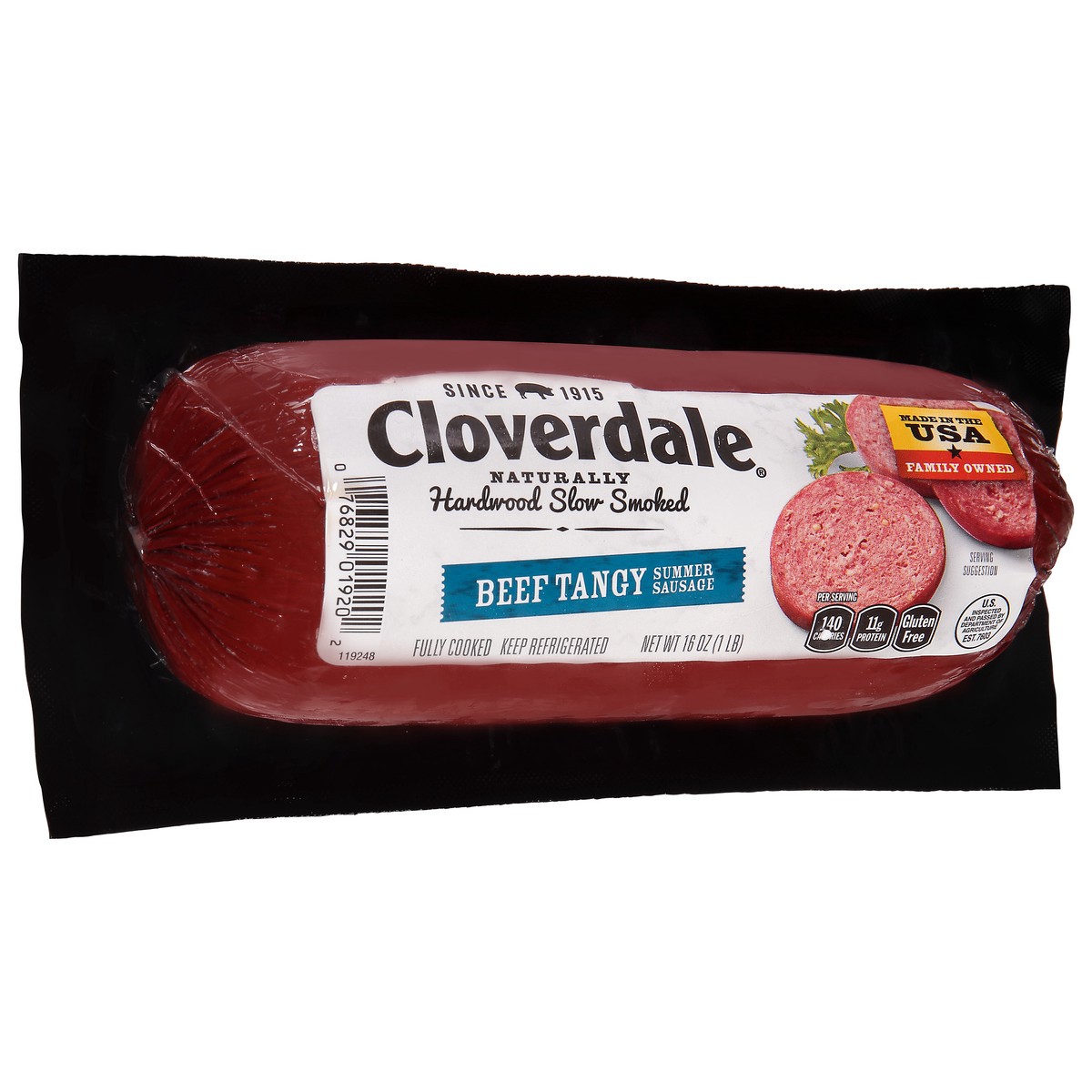 slide 10 of 13, Cloverdale Sausage Summer Beef Tangy Chub, 16 oz