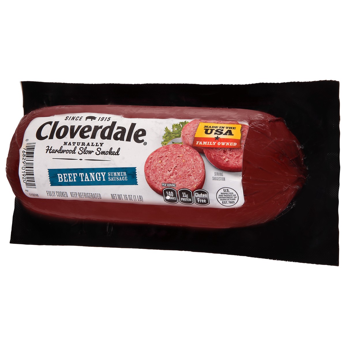 slide 12 of 13, Cloverdale Sausage Summer Beef Tangy Chub, 16 oz