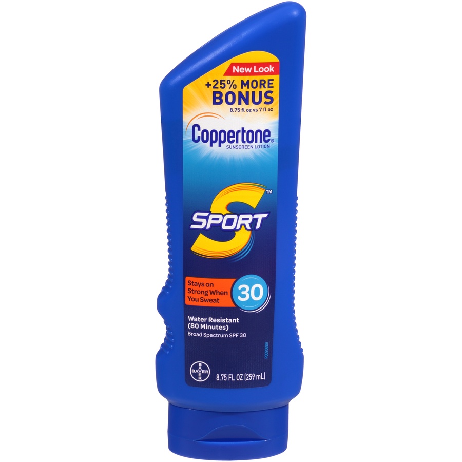 slide 1 of 1, Coppertone Sport S Broad Spectrum 30 Sunscreen Lotion, 8.75 oz