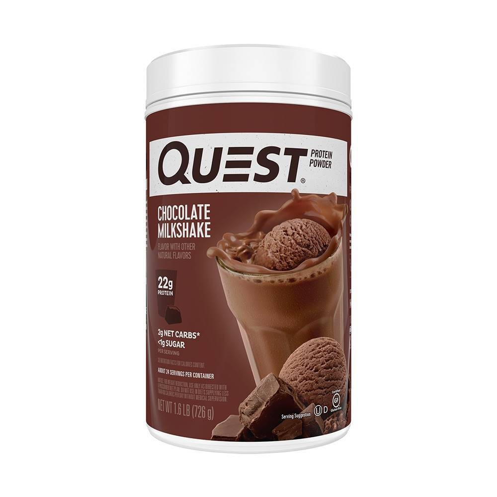 slide 1 of 3, Quest Protein Powder Chocolate Milkshake, 1.6 lb