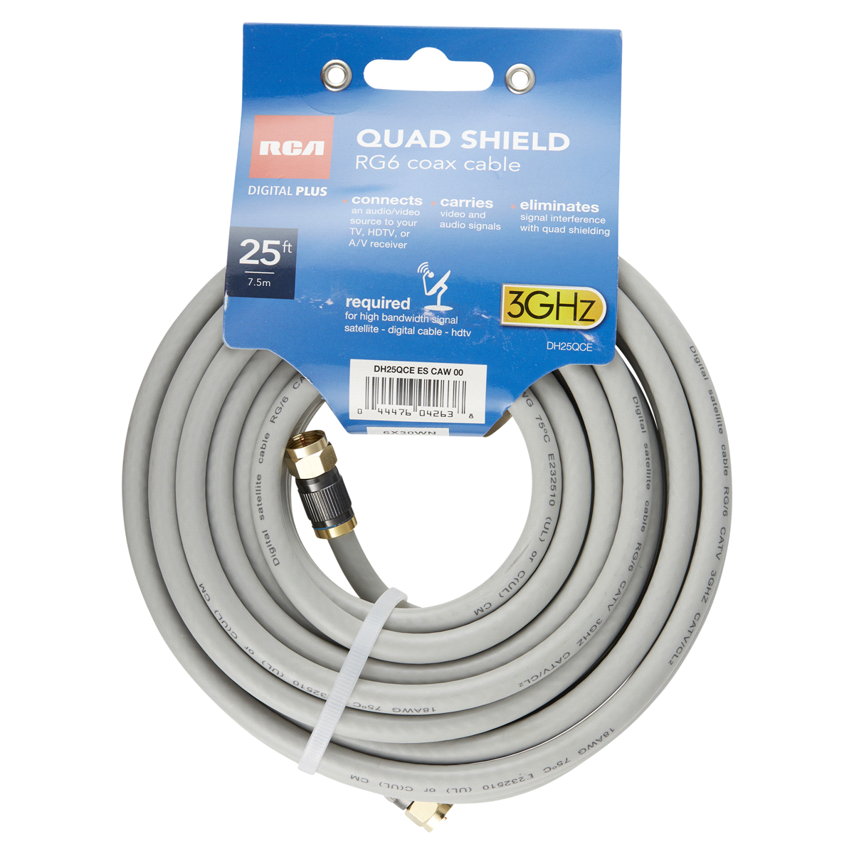 slide 1 of 5, RCA 25FT RG6 Digital Coaxial Cable, 1 ct