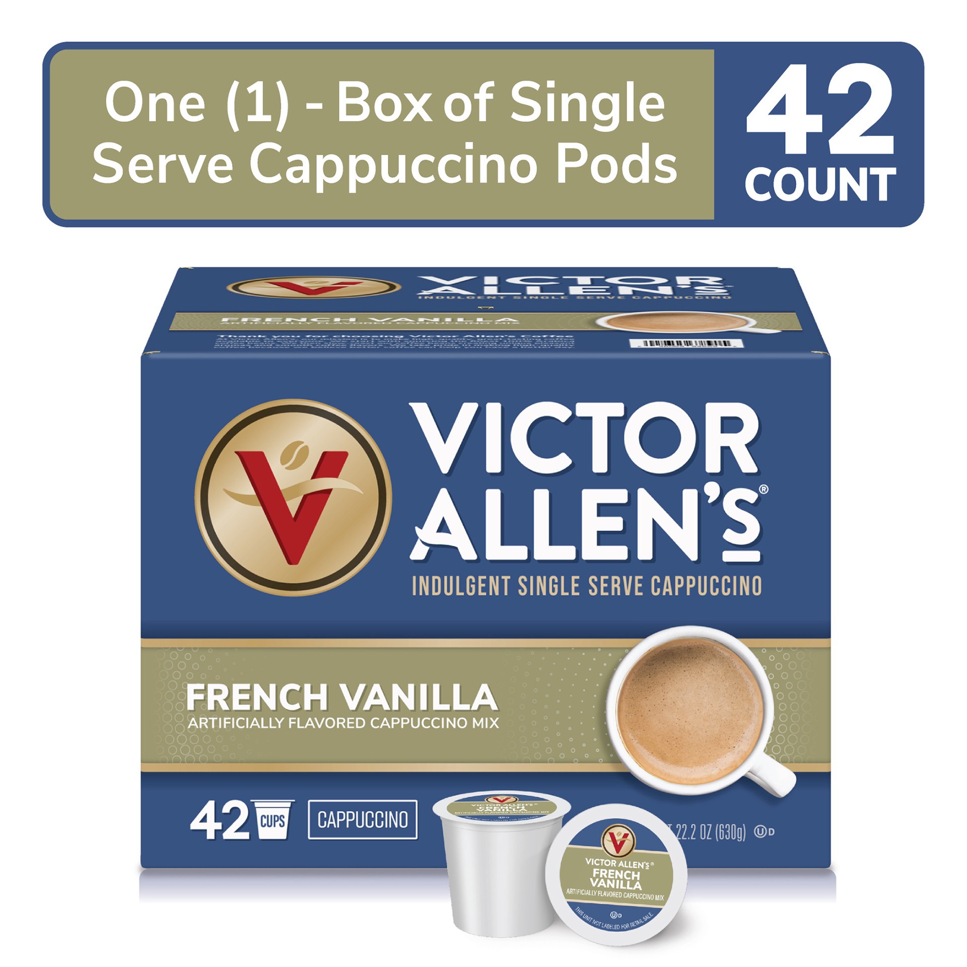 slide 5 of 5, Victor Allen's Coffee French Vanilla Flavored Cappuccino Mix, 42 Count, Single Serve K-Cup Pods for Keurig K-Cup Brewers, 42 ct