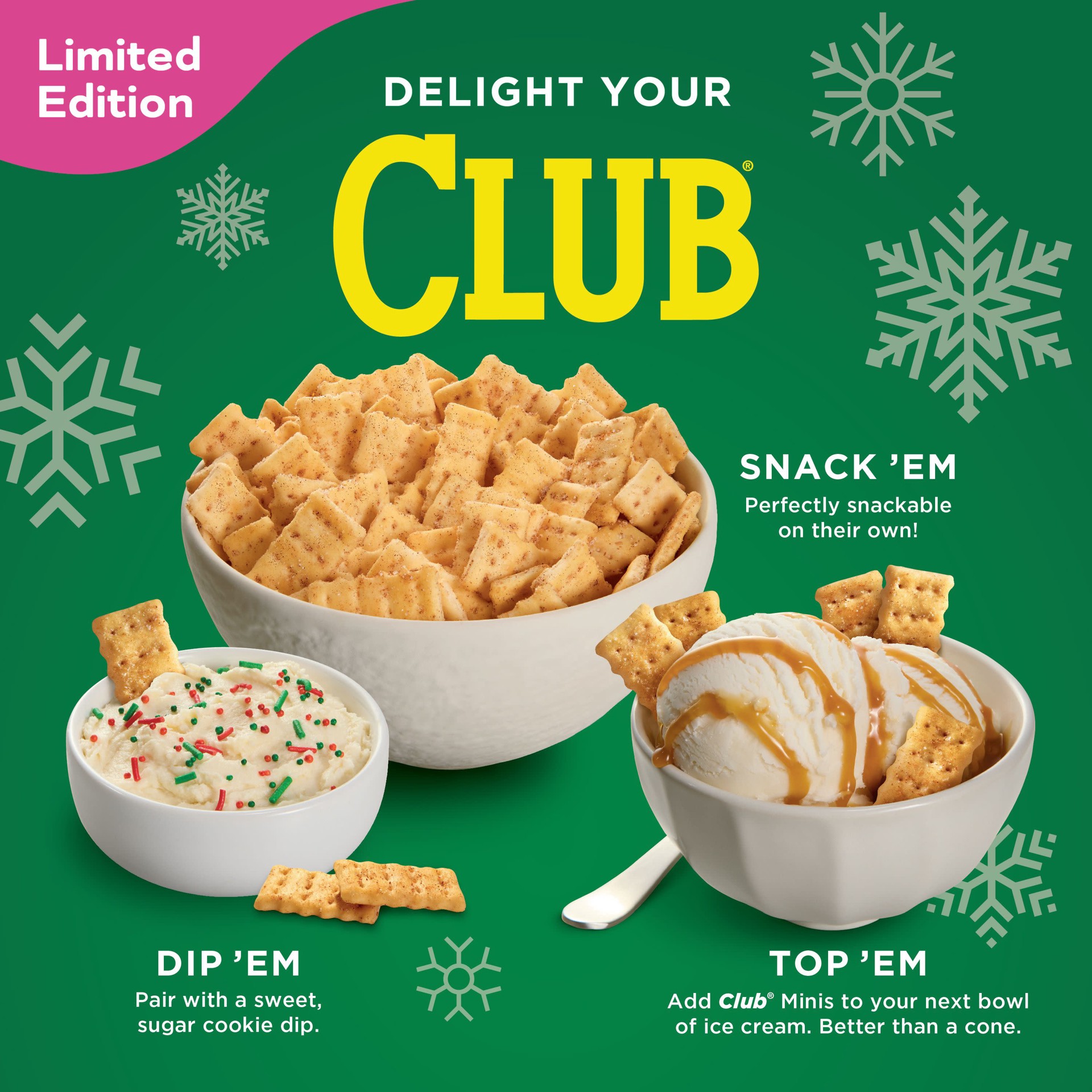 slide 6 of 7, Club Minis Mini Crackers, Holiday Snacks, Snack Crackers, Cinnamon Sugar, 1 Box, 11 oz