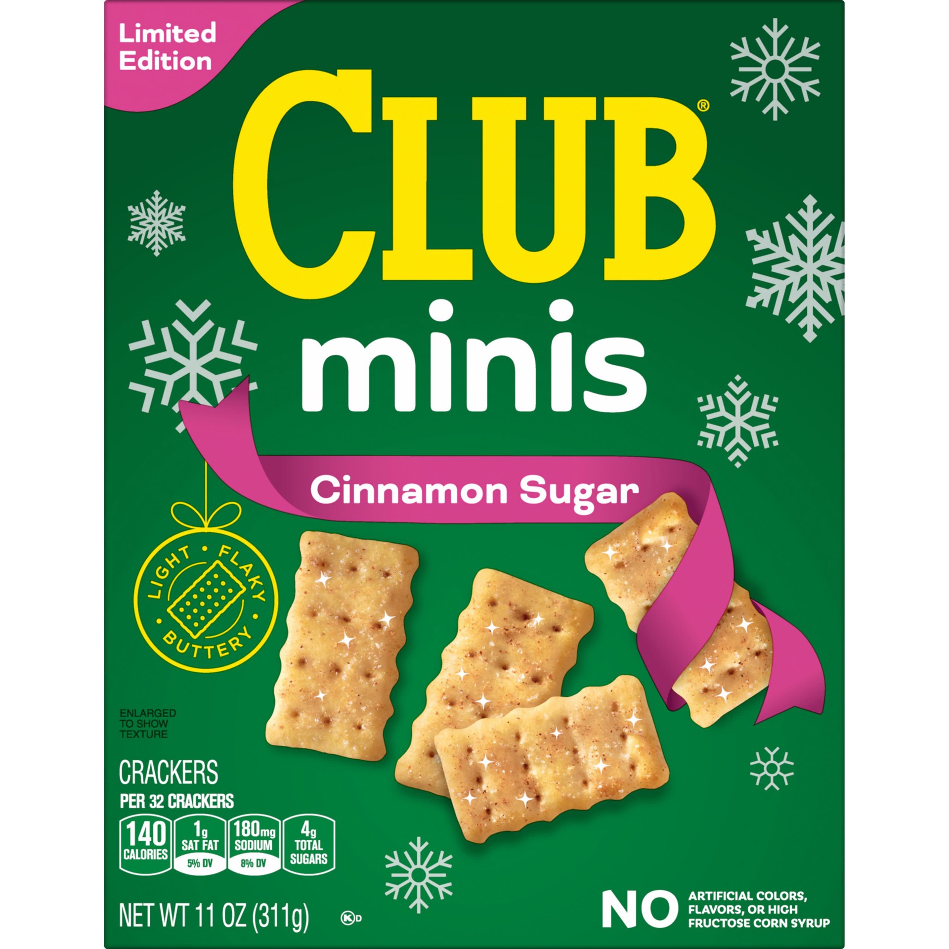 slide 4 of 7, Club Minis Mini Crackers, Holiday Snacks, Snack Crackers, Cinnamon Sugar, 1 Box, 11 oz