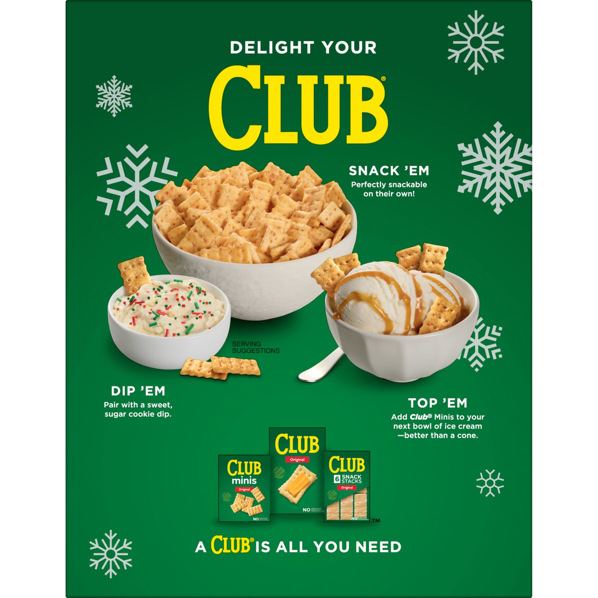 slide 2 of 7, Club Minis Mini Crackers, Holiday Snacks, Snack Crackers, Cinnamon Sugar, 1 Box, 11 oz