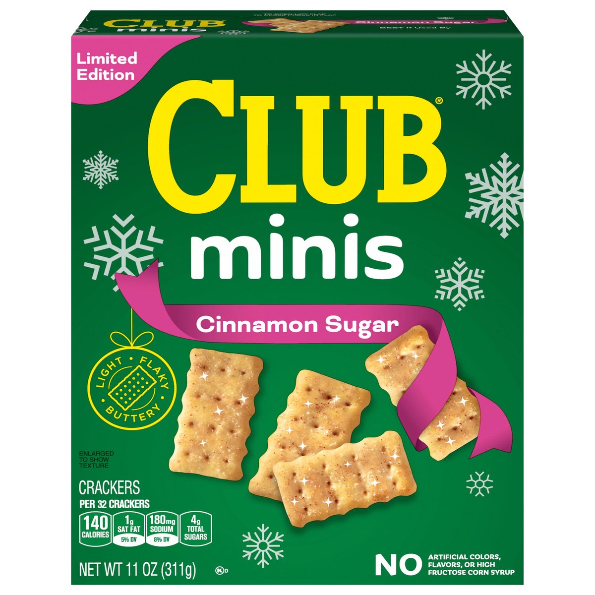 slide 1 of 7, Club Minis Mini Crackers, Holiday Snacks, Snack Crackers, Cinnamon Sugar, 1 Box, 11 oz