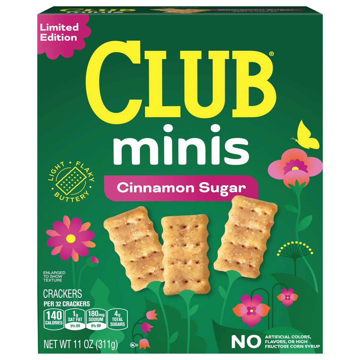 slide 1 of 7, Club Minis Mini Crackers, Holiday Snacks, Snack Crackers, Cinnamon Sugar, 1 Box, 11 oz