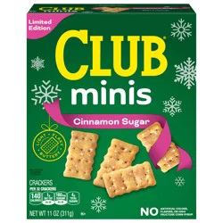 Club Minis Mini Crackers, Holiday Snacks, Snack Crackers, Cinnamon Sugar, 1 Box