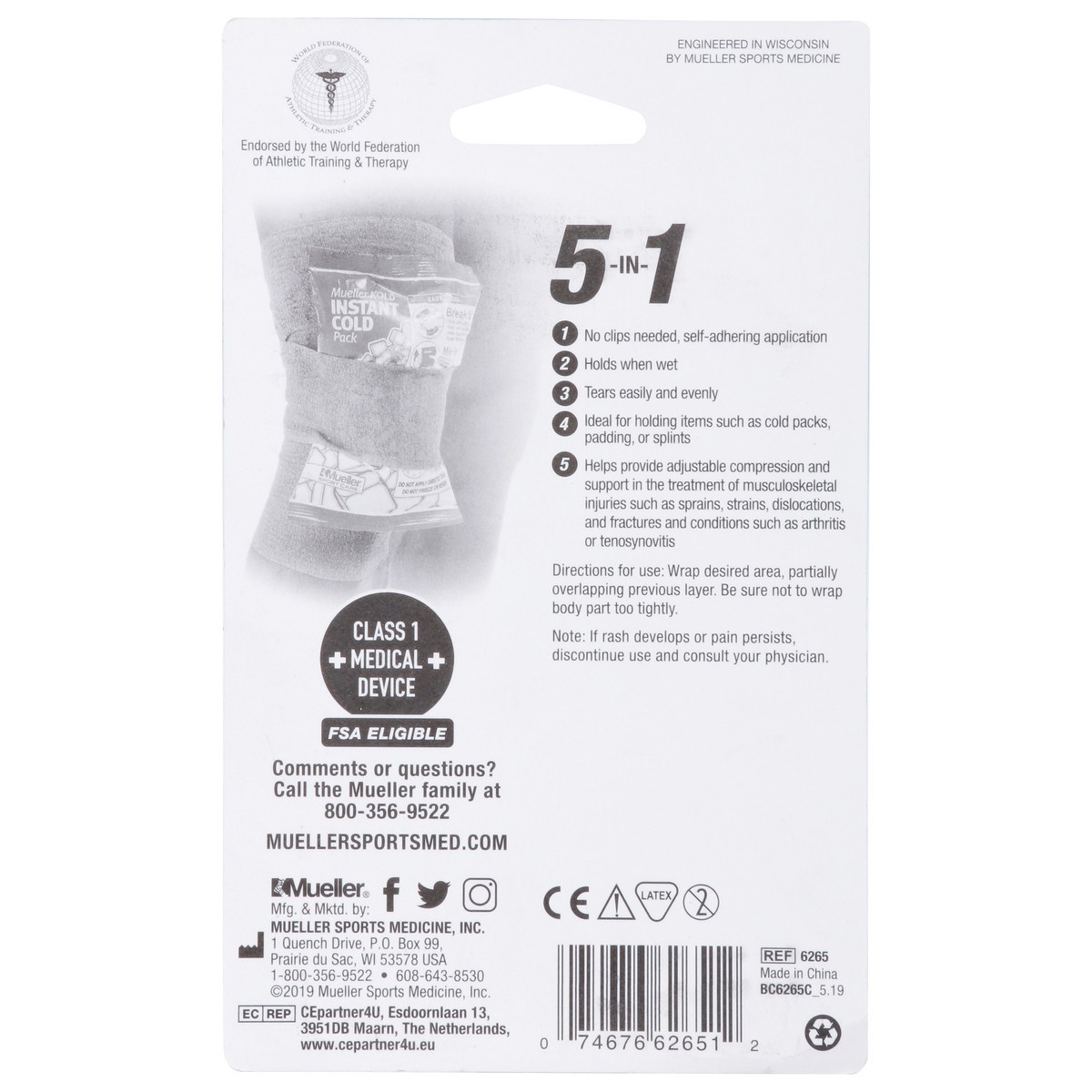 slide 9 of 12, Mueller 4 Inch Self-Adhering Bandage 1 ea, 1 ea